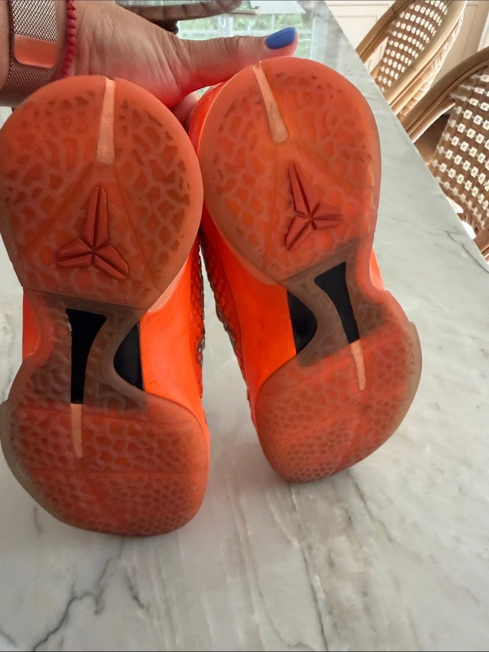 Kobe Nike Kids Orange and Silver Performance Sneakers